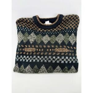 City Streets VTG 90s Coogi Style Abstract Geometric Sweater‎ Large Grandpa Core